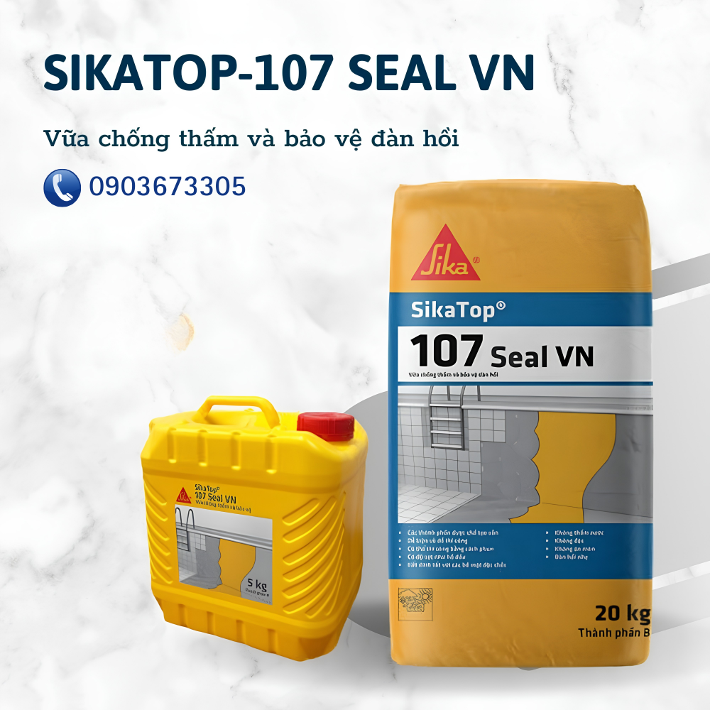 Sikatop-107 Seal VN 4 Chống thầm xi măng 2 TP Sikatop seal 107Chống thấm nhà vệ sinh Chống thấm Sika Chống thấm sân thượng