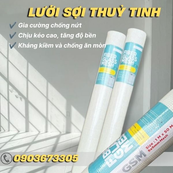 Lưới Sợi Thuỷ Tinh 5x5 9 Lưới Sợi Thuỷ Tinh